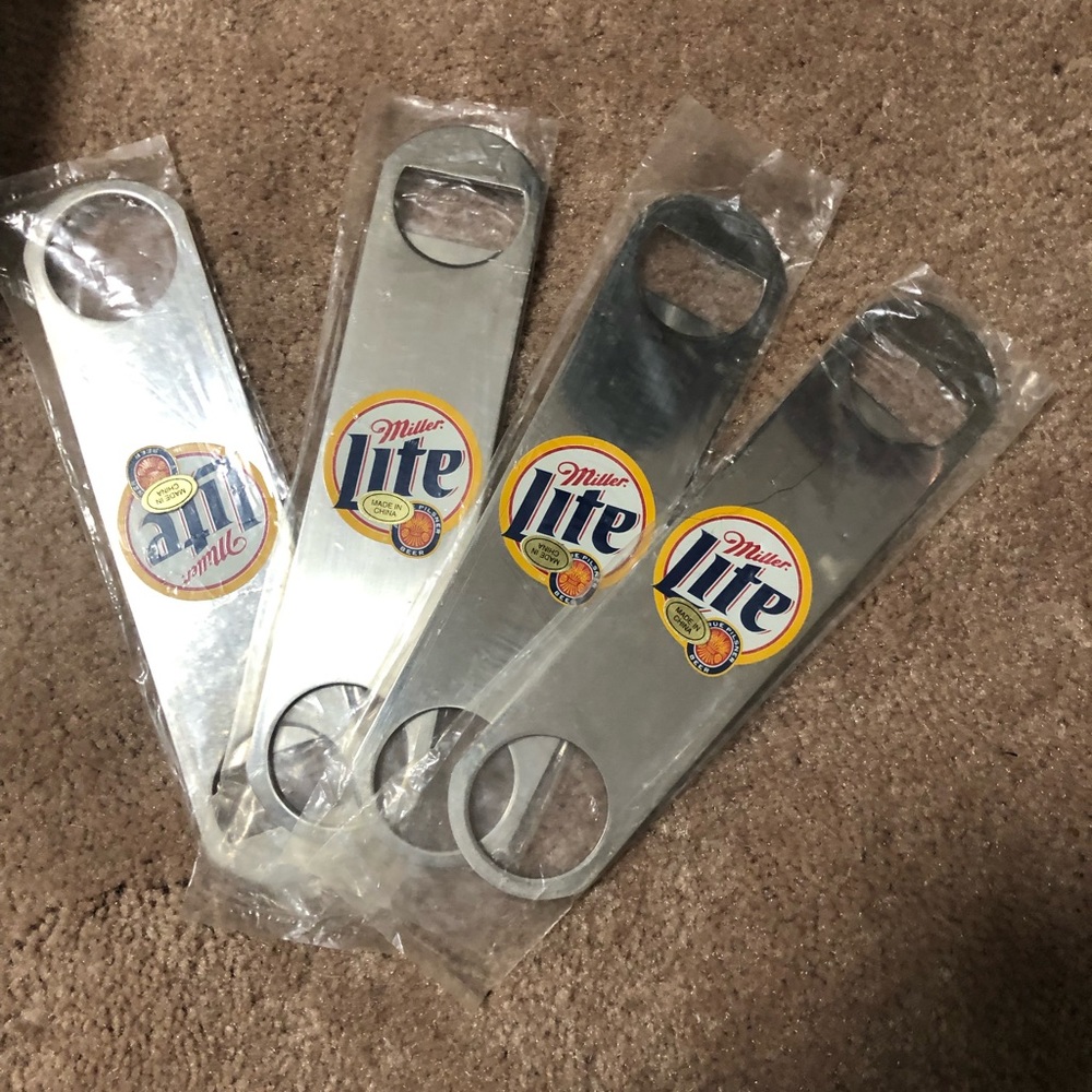 Miller Lite Pilsner Beer Bottle Opener x 4
